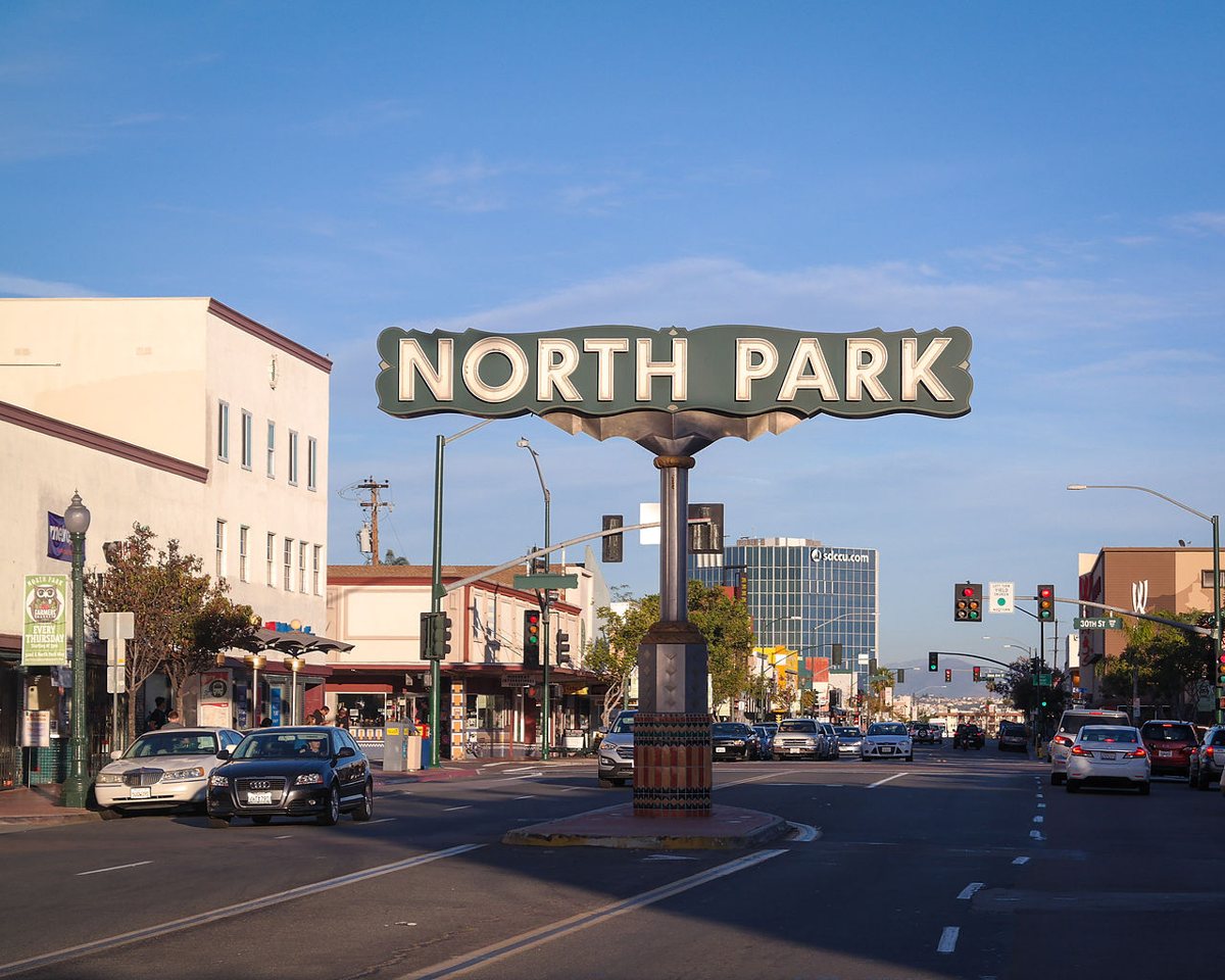 shops along University Avenue in North Park